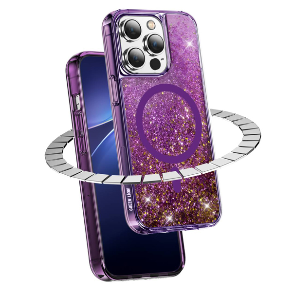 Magnetic Happiness 3D Glitter Resin Case Purple | PLUGnPOINT