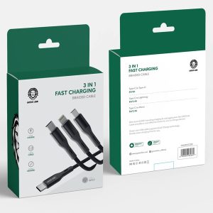 Green Lion 3 In 1 | Fast Charging Braided Cable | PLUGnPOINT