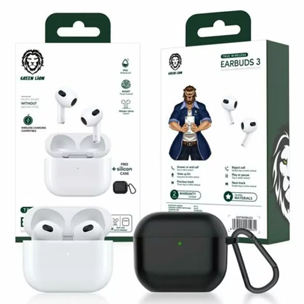 Green Lion True Wireless Earbuds 3 | Black | PLUGnPOINT