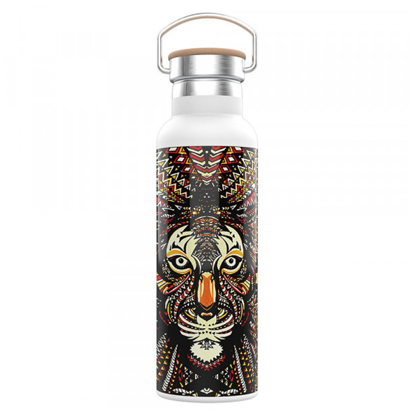 Pattern Stainless Steel Water Bottle | 600m Lion l PLUGnPOINT