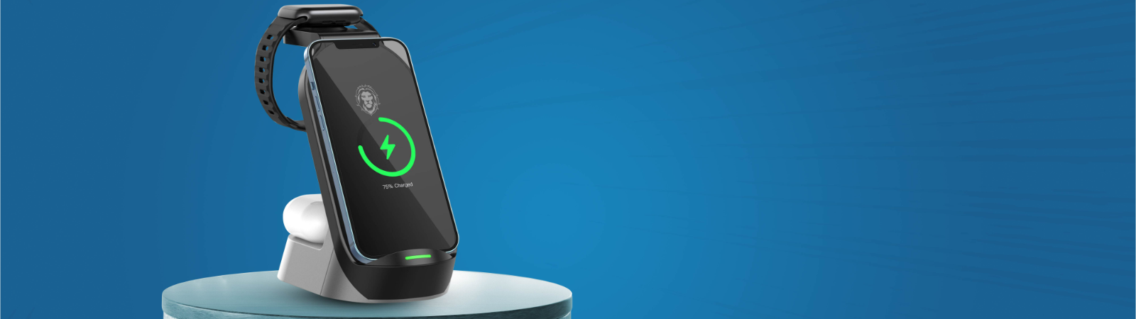 Green Lion 4-in-1 Fast Wireless Charger 15W | PLUGnPOINT