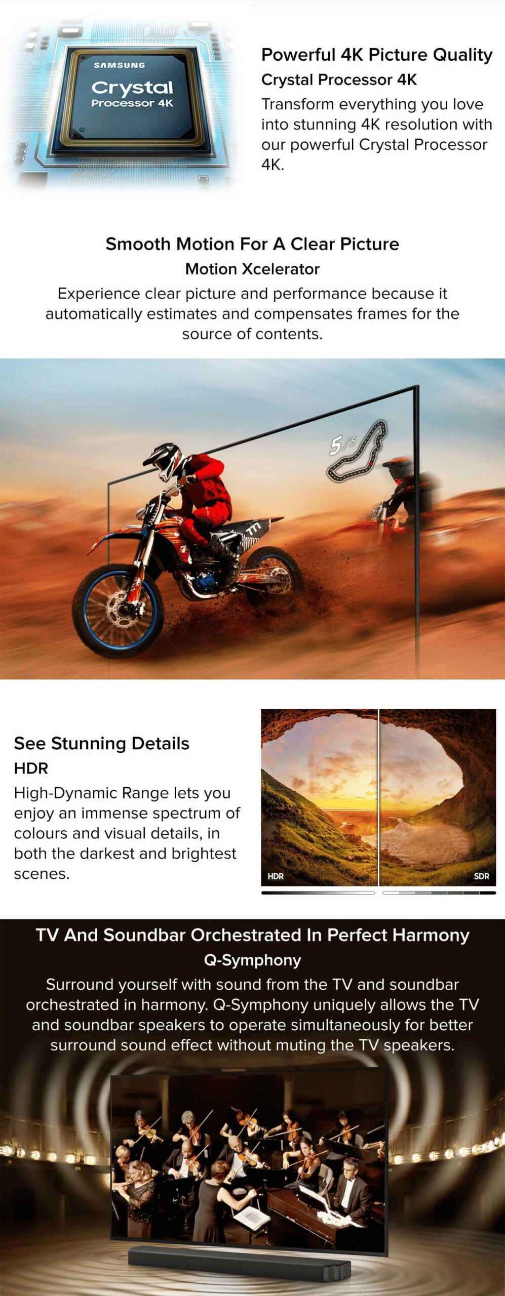 Samsung 75 Inch 4K Crystal UHD Smart LED TV With Built-In Receiver, Titan Grey - UA75AU7000