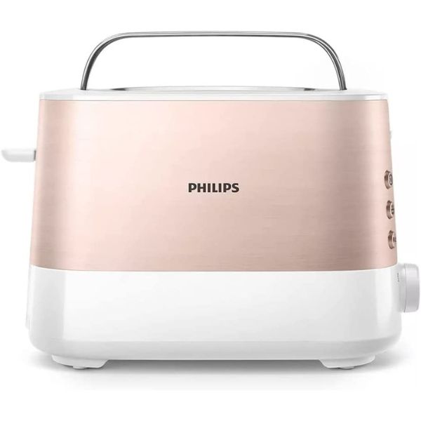 Philips Viva Collection Toaster, Rose Gold, White - HD2637/11