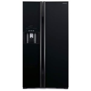 Hitachi 700L gross, Side By Side Refrigerator Invertor Water Dispenser, Black - RS700GPUK2GBK
