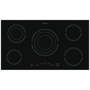 Ariston Built In 90cm Ceramic Electric Hob, 5 Cooking Zones, Touch Control Panel, 4 Power On Indicators, Black - HR9012BIA1