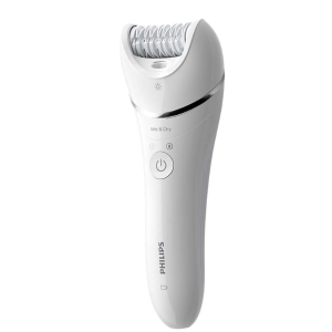 Philips Epilator Series 8000 Wet And Dry Cordless Hair Removal For Legs And Body With 5 Accessories, White - BRE710/01