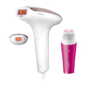 Philips Advanced Ipl Hair Removal Device With 2 Attachments For Body & Face + Complimentary Visapure Mini Facial Cleansing Brush, White - BRI924/60