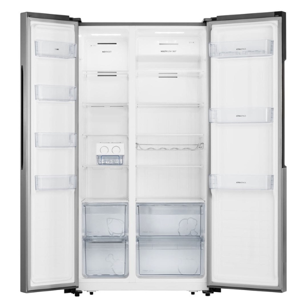 Baumatic Side By Side Refrigerator Inverter 566L No Frost, Silver - BMEFS518S-2