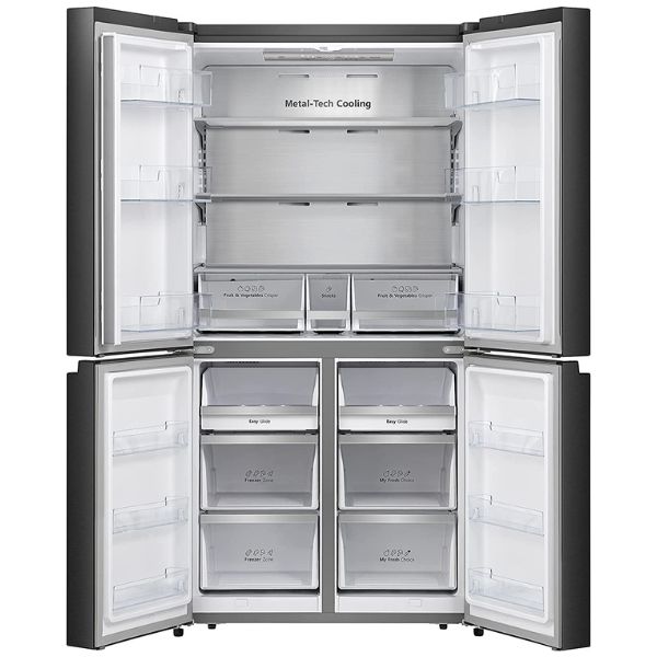 Gorenje 4 Door French Bottom Freezer Refrigerator With Ice Crusher And Water dispenser, Black - NRM9181SBI
