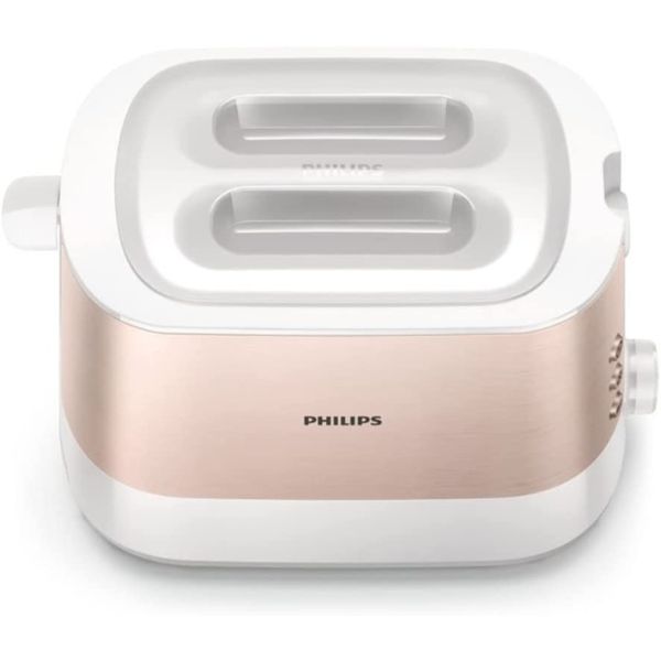 Philips Viva Collection Toaster, Rose Gold, White - HD2637/11