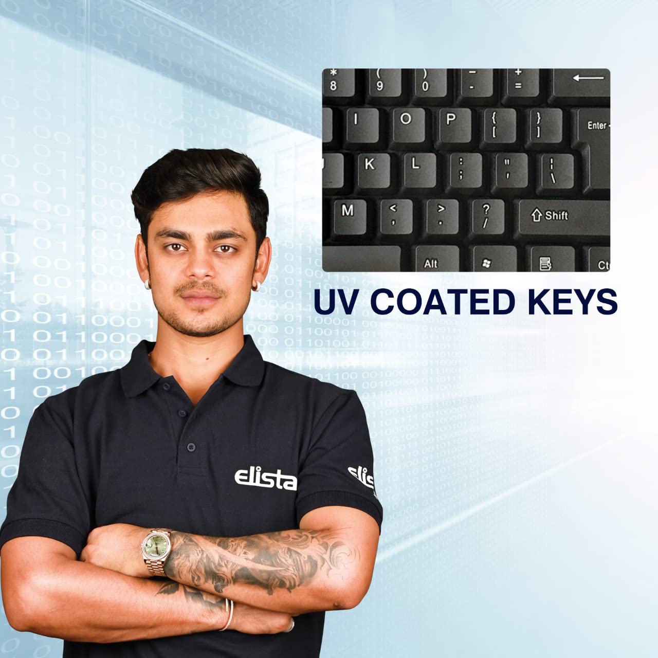 Elista Wired USB Keyboard, 104 Keys, Black - ELS WK-705