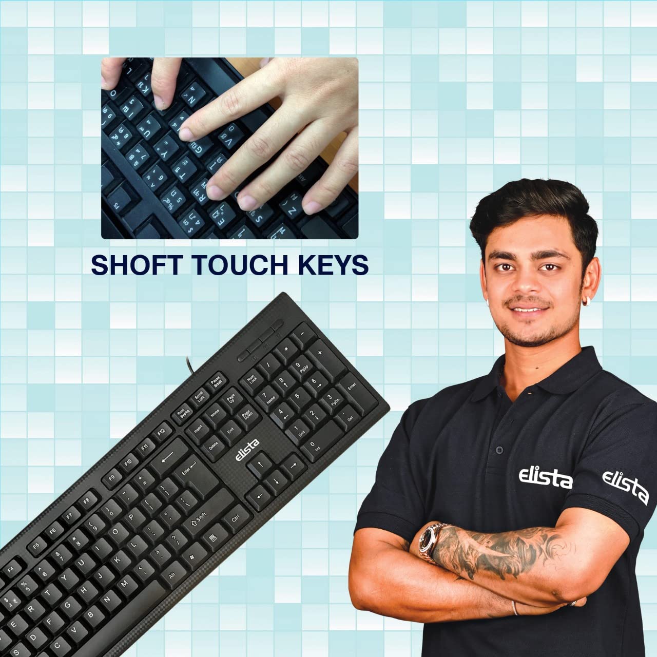 Elista Wired USB Keyboard, 104 Keys, Black - ELS WK-705