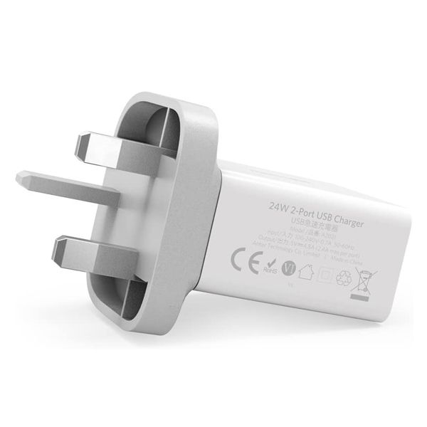 Anker 24W 2-Port USB Charger White - A2021K21