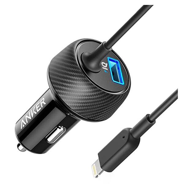 Anker PowerDrive 2 Elite Car Charger with Lightning Connector Black - A2214H11