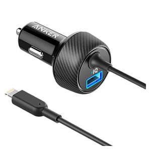 Anker PowerDrive 2 Elite Car Charger with Lightning Connector Black - A2214H11