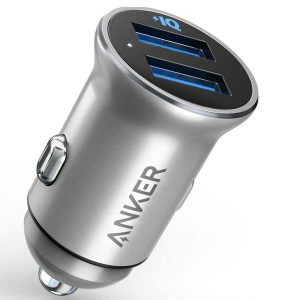 Anker PowerDrive 2 Alloy Metal Mini Car Charger Sliver - A2727H42