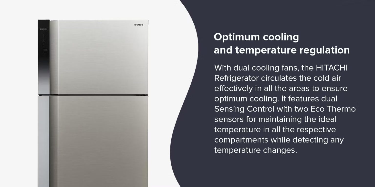 HITACHI RV715PUK7KPSV Top Mount Double Door Refrigerator 510L