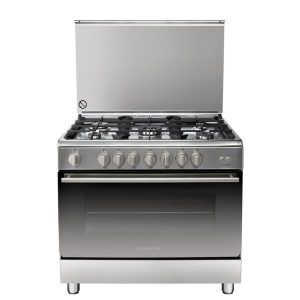 Ariston 5 Gas Burners Cooker 120 L, Stainless Steel - A9GG1FCXEX
