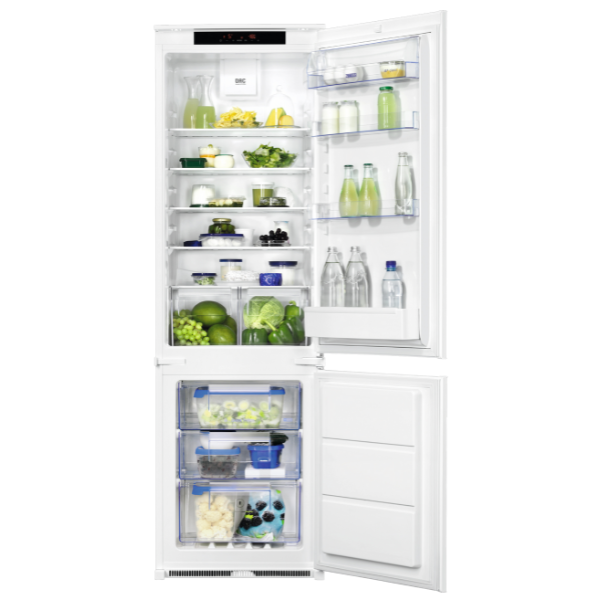 Zanussi Built In Bottom Freezer Refrigerator 255 L, White - ZBB28665SA