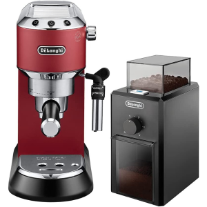 DeLonghi Bundle Beans Espresso Machine, Red/Black - EC685.R+KG79