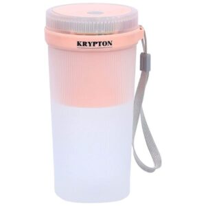 Krypton Rechargeable Portable Juicer With 350ml Capacity, Pink and White - KNB6344