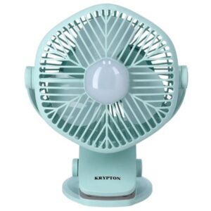 Krypton Rechargeable Mini Fan with Led Light, Light Green - KNF5405