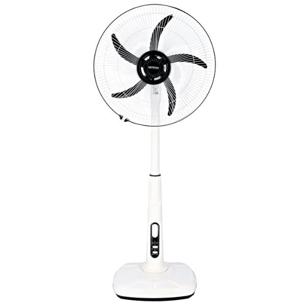Krypton 18 Inch Rechargeable AC/ DC Stand Fan, White - KNF6245