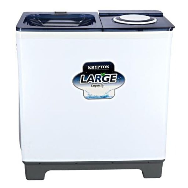 Krypton 9.8 KG Semi-Automatic Washing Machine, White - KNSWM6186