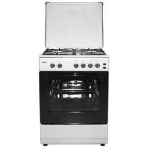 Nobel 4 Burner Gas Cooker With Oven, Silver - NGC6600