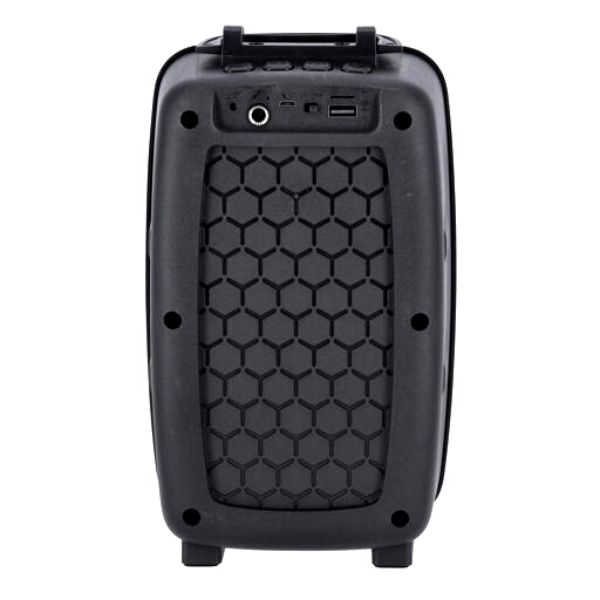 Krypton Portable and Rechargeable Speaker with Microphone, Black and Red - KNMS5202