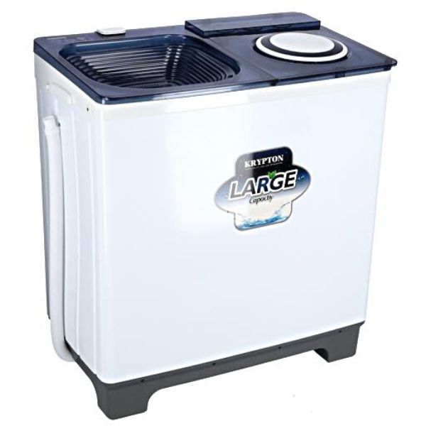 Krypton 9.8 KG Semi-Automatic Washing Machine, White - KNSWM6186