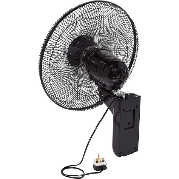Krypton Wall Mounted Remote Control Electric Cooling Fan, Black - KNF5242