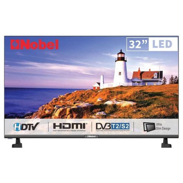 Nobel LED TV 32 Inch HD Flat Frame Less, Black - NTV32FL