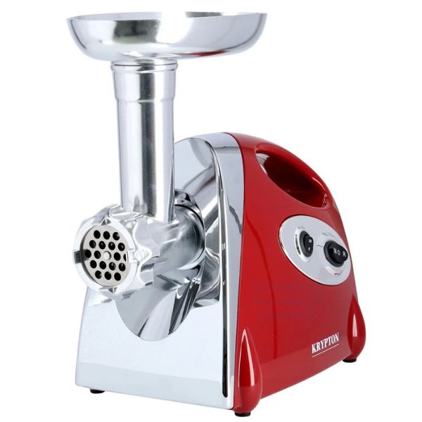 Krypton 2000W Meat Grinder 3 Metal Cutting Plates, Red and Silver - KNMG6249