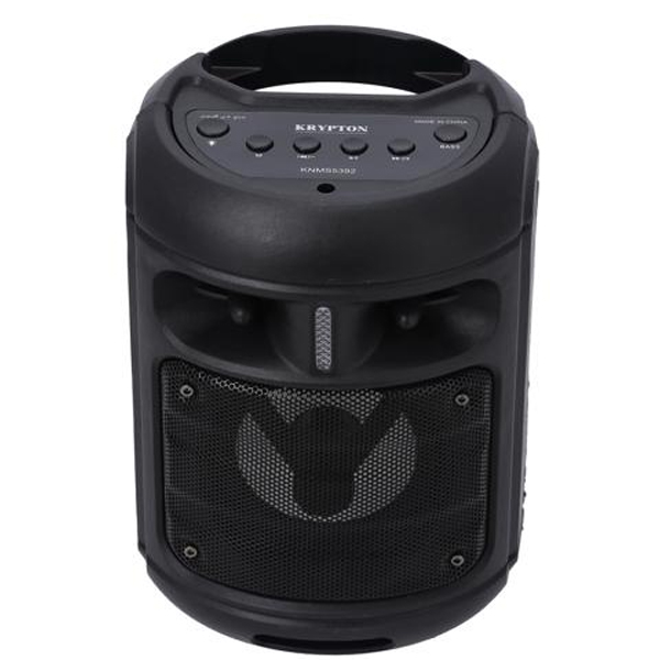 Krypton Portable Rechargeable Speaker with Wireless Mic, Black - KNMS5392