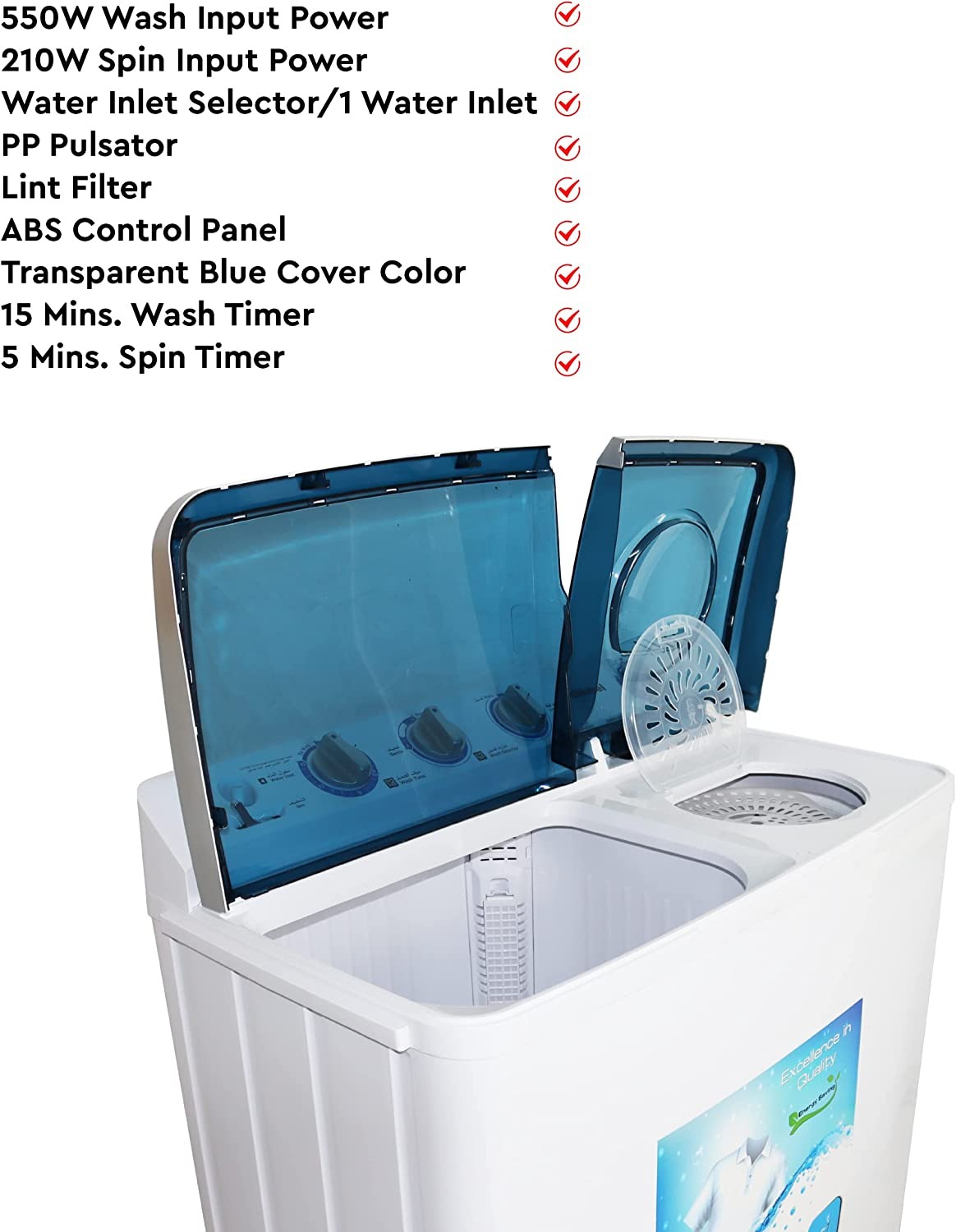 Nobel NWM1400RH | Twin Tub Semi-Automatic Washer