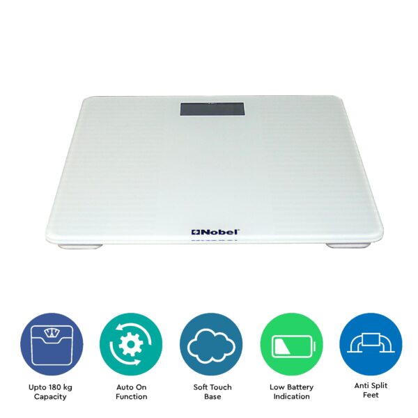 Nobel Weighing Scale 180 Kgs, White - NBS60WH