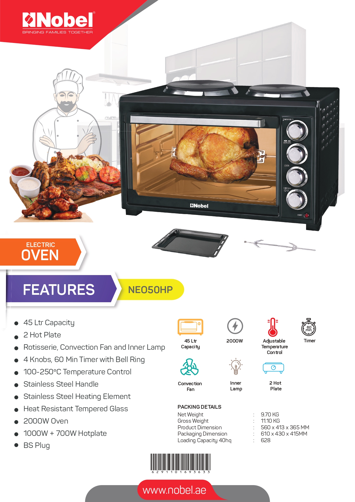Nobel NEO50HP | Electric Oven Convection