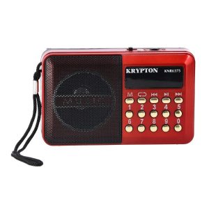 Krypton Rechargeable Digital Radio, Red and Black - KNR6375