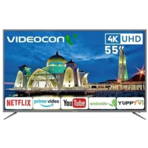Videocon 55-Inch Edgeless 4K UHD Smart TV With Dolby Audio, Black - E55EL1100