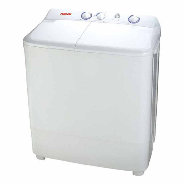 Nikai 7kg Twin Tub 360W Top Load Semi-Auto Washing Machine, White - NWM700SPN2