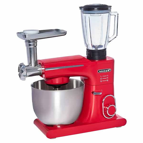 Admiral Stand Mixer, 7L SS Bowl with 1.5L Glass Blender & 1 Set Meat Grinder - ADSM7SS15