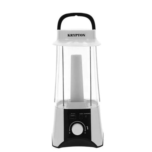 Krypton Rechargeable Solar LED Emergency Light, White and Black - KNSE5345