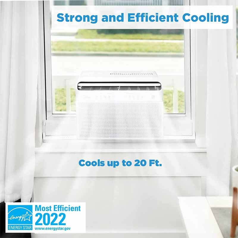 Midea 12,000 BTU U-Shaped Smart Inverter Window Air Conditioner–Cools up to 550 SqFt - SGA25-411HE