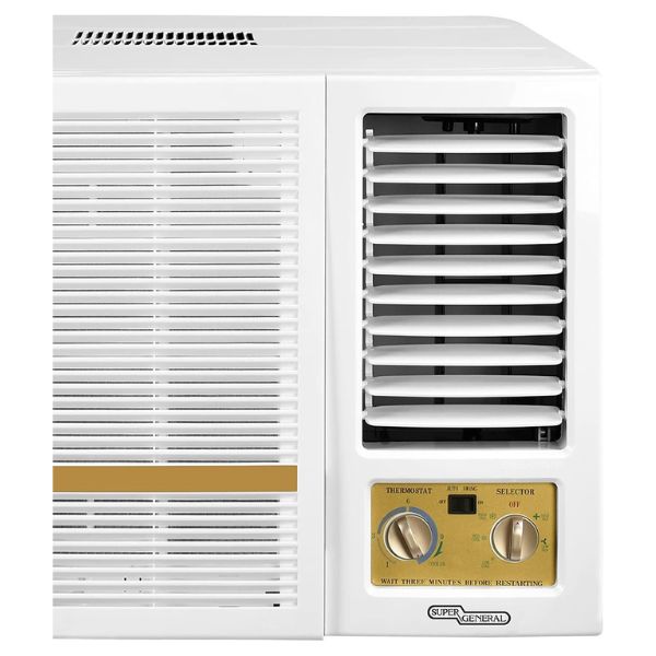 Super General 1.5 Ton Window Air Conditioner, 18000 BTU, Rotary compressor, White - SGA-19-41HE