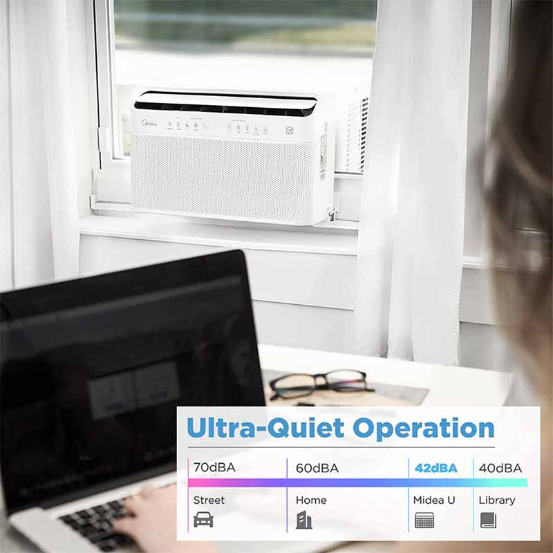 Midea 12,000 BTU U-Shaped Smart Inverter Window Air Conditioner–Cools up to 550 SqFt - SGA25-411HE