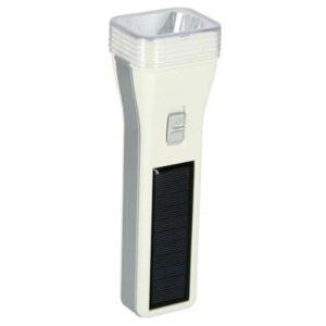 Krypton Rechargeable LED Flashlight With Solar Panel, White - KNFL5365