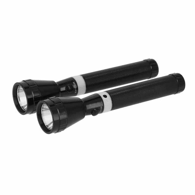 Krypton Rechargeable LED Flashlight 2PC Built-in 1900mAh Battery, USB Charging - KNFL5025
