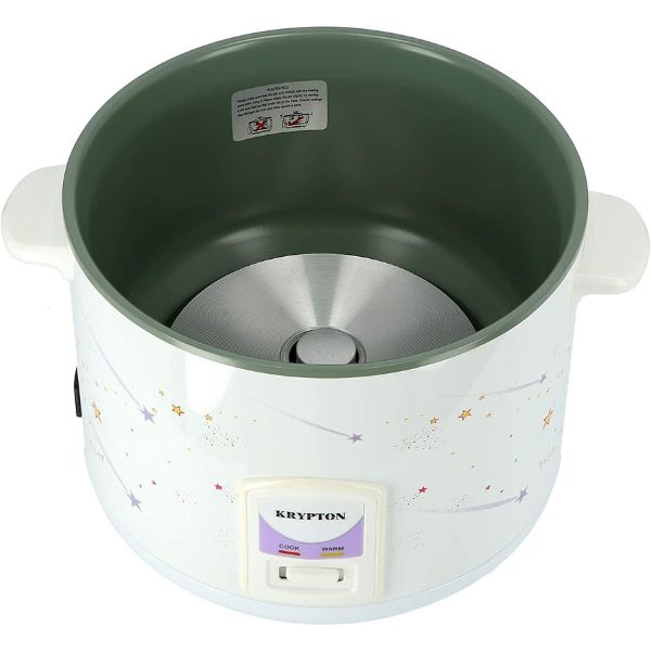 Krypton 1000W 2.8L Rice Cooker with Steamer Non-Stick Inner Pot, Multicolor - KNRC6106