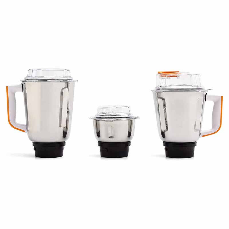 Nikai 700W Mixer Grinder with 3 Jars, Orange/White - NB594A